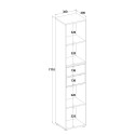 Libreria ufficio soggiorno alta 2 cassetti 4 scaffali 36x30x171cm Reiff Caratteristiche