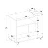 Mobiletto basso scrivania ufficio con ruote scaffale portadocumenti Wick Misure