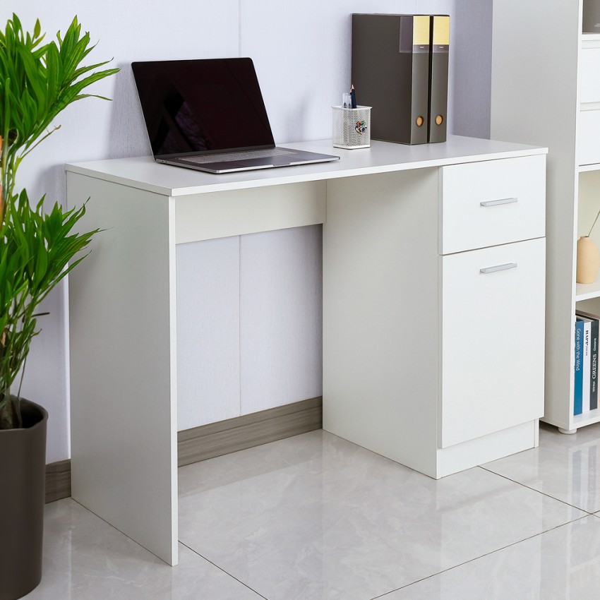 Scrivania bianca moderna salvaspazio anta cassetto 110x45x77 Lythes Light Promozione Scrivania bianca moderna salvaspazio anta cassetto 110x45x77 Lythes Light Promozione