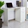 Scrivania bianca moderna salvaspazio anta cassetto 110x45x77 Lythes Light Promozione