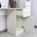 Scrivania bianca moderna salvaspazio anta cassetto 110x45x77 Lythes Light Stock