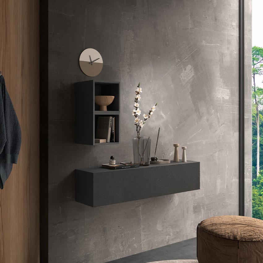 Mobile ingresso sospeso antracite design minimal con anta Infinity 59 Promozione Mobile ingresso sospeso antracite design minimal con anta Infinity 59 Promozione
