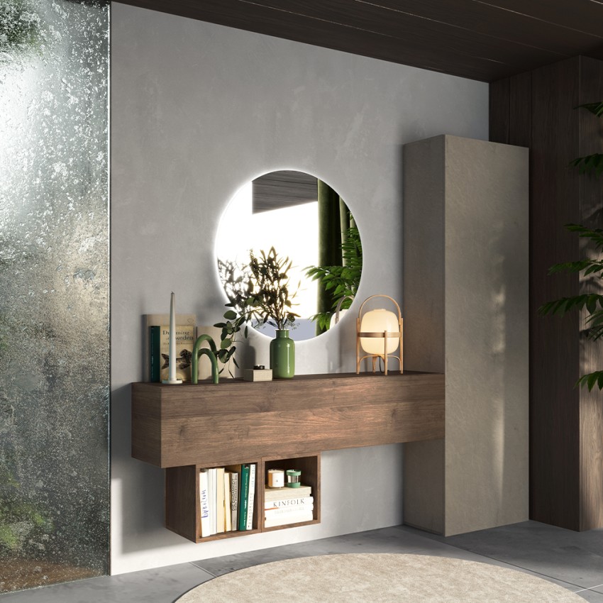Mobile ingresso moderno sospeso in legno con anta armadio Infinity 62 Promozione Mobile ingresso moderno sospeso in legno con anta armadio Infinity 62 Promozione