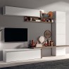 Parete attrezzata contemporanea porta tv legno bianco lucido Fantasy 03 Promozione