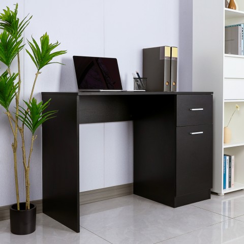 Moderner schwarzer platzsparender Büroschreibtisch mit Tür und Schublade Lythes Dark Aktion