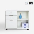 Meuble de bureau pour documents avec roulettes et serrure Twatt Promotion