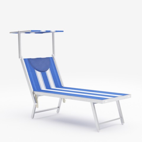 Transat de plage bain de soleil professionnel en aluminium Santorini Stripes Promotion