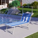 Lettino mare spiaggia prendisole professionale alluminio Santorini Stripes Vendita