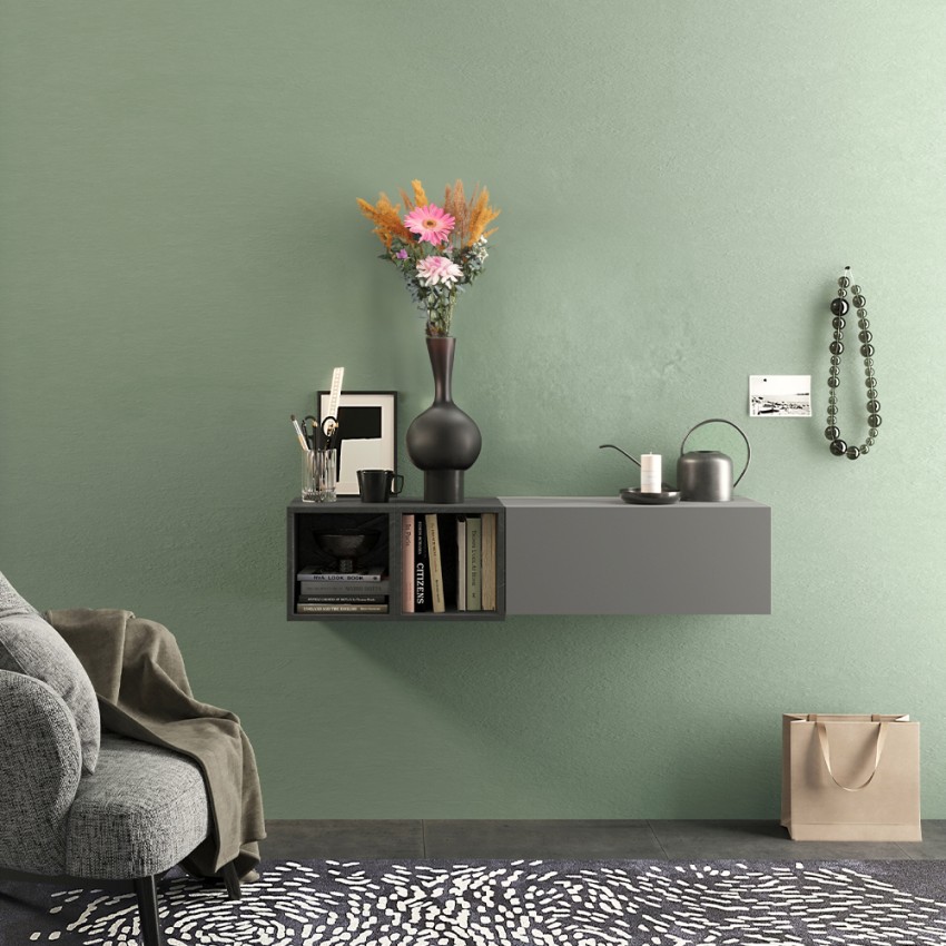 Mobile ingresso sospeso design moderno grigio bianco lucido Infinity 56 Offerta Mobile ingresso sospeso design moderno grigio bianco lucido Infinity 56 Offerta