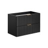 Mobile bagno sospeso 80x46cm nero cassetti lavabo da appoggio Adel Black Saldi
