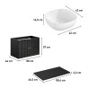 Mobile bagno sospeso 80x46cm nero cassetti lavabo da appoggio Adel Black Catalogo