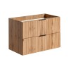 Mobile bagno in legno sospeso cassetti lavandino da appoggio Adel Wood Saldi
