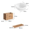 Mobile bagno in legno sospeso cassetti lavandino da appoggio Adel Wood Catalogo