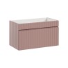 Mobile bagno sospeso 80x46 lavabo da appoggio rosa e bianco Lili 80 Offerta