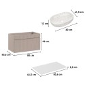 Mobile bagno sospeso 80x46 lavabo da appoggio rosa e bianco Lili 80 Catalogo
