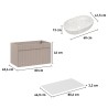 Mobile bagno sospeso 80x46 lavabo da appoggio rosa e bianco Lili 80 Catalogo