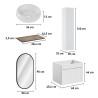 Mobile bagno sospeso salvaspazio lavabo da appoggio specchio Wiki 80 SA Stock