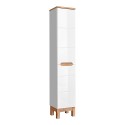 Mobile bagno a terra con lavabo specchio armadio bianco e legno Bali Vendita