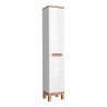 Mobile bagno a terra con lavabo specchio armadio bianco e legno Bali Vendita