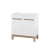 Mobile bagno a terra con lavabo specchio armadio bianco e legno Bali Offerta