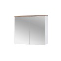 Mobile bagno a terra con lavabo specchio armadio bianco e legno Bali Saldi