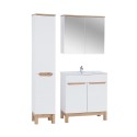 Mobile bagno a terra con lavabo specchio armadio bianco e legno Bali Promozione