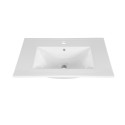 Mobile bagno a terra con lavabo specchio armadio bianco e legno Bali Sconti