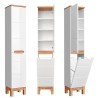 Mobile bagno a terra con lavabo specchio armadio bianco e legno Bali Catalogo