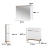 Mobile bagno a terra con lavabo specchio armadio bianco e legno Bali Caratteristiche