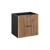 Mobile bagno cannettato sospeso legno lavabo da appoggio ceramica Xilo Vendita