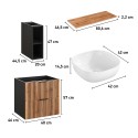 Mobile bagno cannettato sospeso legno lavabo da appoggio ceramica Xilo Catalogo
