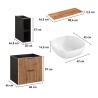 Mobile bagno cannettato sospeso legno lavabo da appoggio ceramica Xilo Catalogo