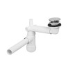 Mobile bagno a terra con lavabo specchio armadio bianco e legno Bali Modello