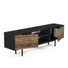 Mobile porta TV design moderno nero ante in legno 160x35x52cm Colosseo Saldi