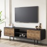 Mobile porta TV design moderno nero ante in legno 160x35x52cm Colosseo Catalogo