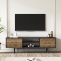 Mobile porta TV design moderno nero ante in legno 160x35x52cm Colosseo Promozione