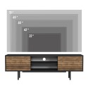 Mobile porta TV design moderno nero ante in legno 160x35x52cm Colosseo Stock