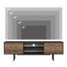 Mobile porta TV design moderno nero ante in legno 160x35x52cm Colosseo Stock
