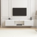 Wandmontierter TV-Ständer Minimal Modern Style Holz Weiß Schwarz Elano 