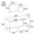 Buffet moderne de salon 150 cm noir avec portes en bois 2 miroirs Fleury Choix