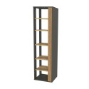Libreria ufficio moderna angolare nera legno cannettato 5 scaffali Rezay Vendita