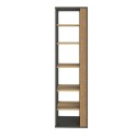 Modernes Eck-Bücherregal schwarz geripptes Holz 5 Fachböden Rezay Angebot
