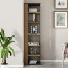 Libreria ufficio moderna angolare nera legno cannettato 5 scaffali Rezay Sconti