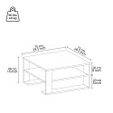 Tavolino caffè basso nero design moderno quadrato in legno 75x75cm Borvin Catalogo