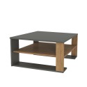 Table basse noire design moderne carrée en bois 75x75cm Borvin Vente