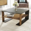 Table basse noire design moderne carrée en bois 75x75cm Borvin Remises