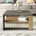 Table basse noire design moderne carrée en bois 75x75cm Borvin Réductions