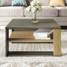 Table basse noire design moderne carrée en bois 75x75cm Borvin Réductions