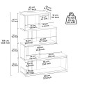 Libreria da parete design moderno bianco lucido 5 scaffali Longway Scelta