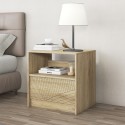 Comodino moderno in legno camera da letto con cassetto scorrevole Odi Sconti